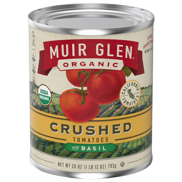 Canned & Jarred Vegetables Muir Glen Tomatoes, with Basil, Crushed hero