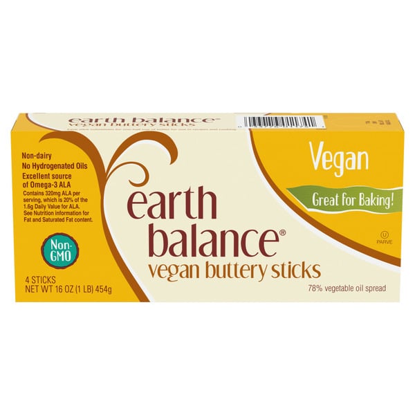 Dairy Alternatives Earth Balance Vegan Buttery Sticks hero