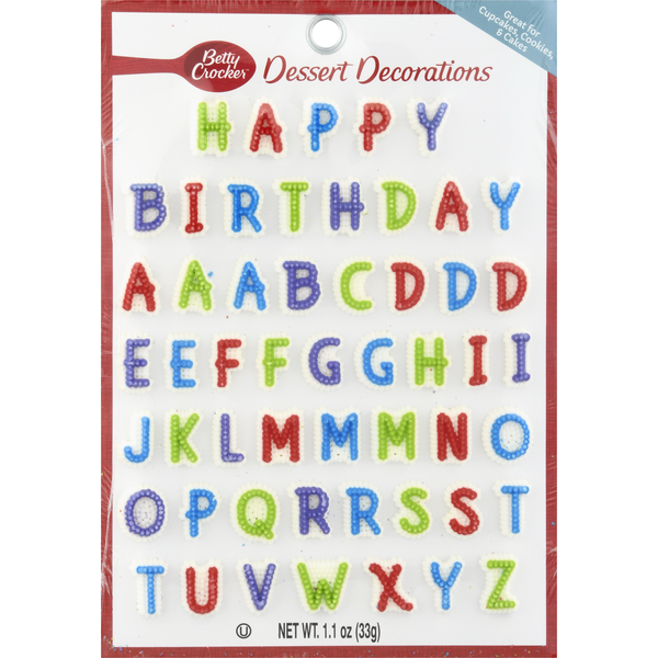 Baking Supplies & Decor Betty Crocker Dessert Decorations, Happy Birthday hero