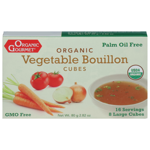 Soup, Broth & Bouillon The Organic Gourmet Bouillon Cubes, Organic, Vegetable, Large Cubes hero