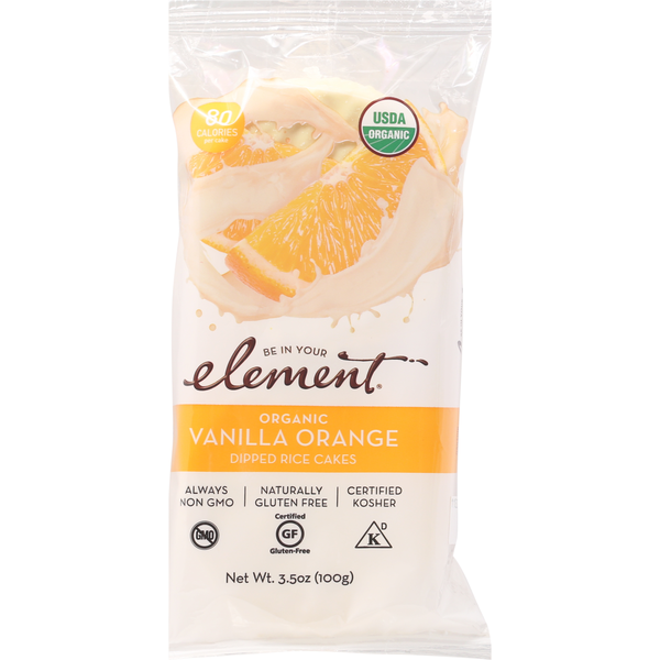 Cookies & Cakes Element Dipped Rice Cakes, Organic, Vanilla Orange hero