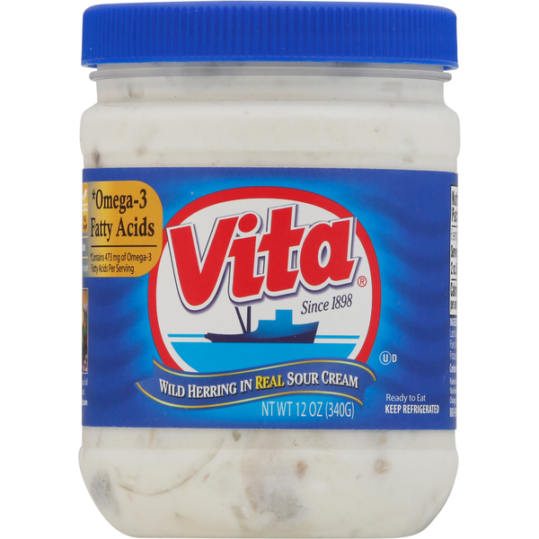 Smoked/Cured Fish, Dips & Sauce Vita Wild Herring in Real Sour Cream hero