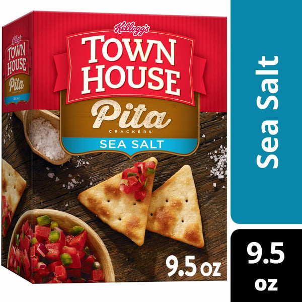 Crackers Town House Pita Oven Baked Crackers, Lunch Snacks, Snack Crackers, Sea Salt hero