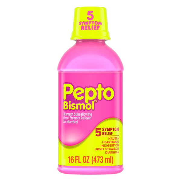 Digestion Pepto-Bismol Nausea, Upset Stomach & Diarrhea Relief, Over-the-Counter Liquid Medicine hero