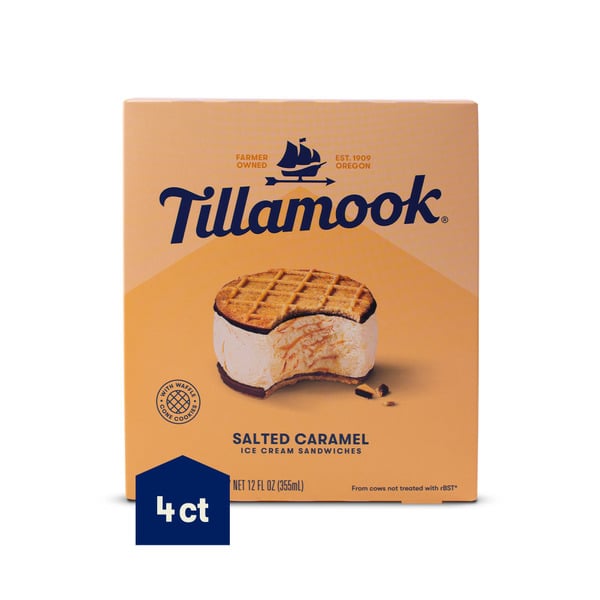 Prepared Meals Tillamook Salted Caramel Ice Cream Sandwiches hero