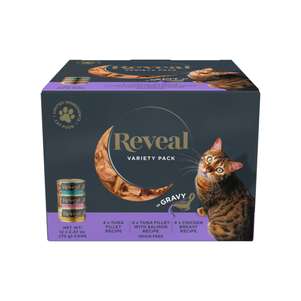 Cat Food & Care Reveal Natural Wet Cat Food, Gravy Can, Variety Pack hero