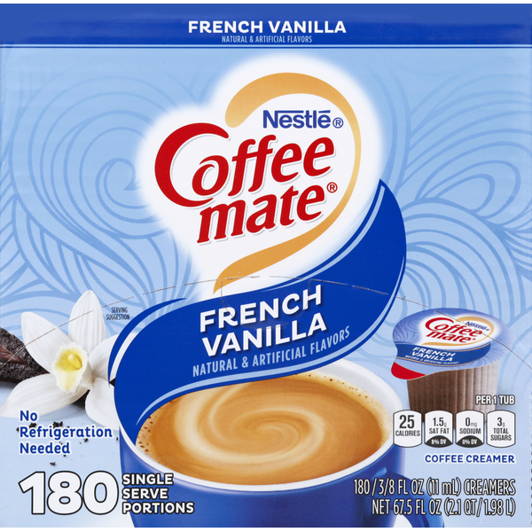 Cream Coffee mate Coffeemate Single-Serve Creamer, French Vanilla hero