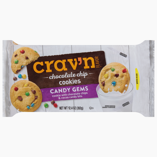 Chips & Pretzels Crav'n Flavor Cookies, Chocolate Chip, Candy Gems hero