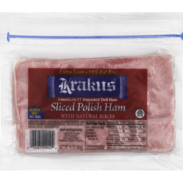 Packaged Lunchmeat Krakus Sliced Polish Ham hero