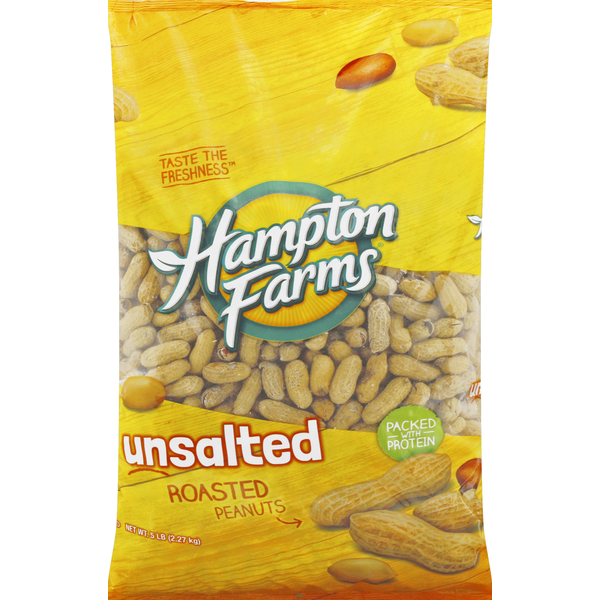 Nuts, Seeds & Dried Fruit Hampton Farms Peanuts, Unsalted, Roasted hero