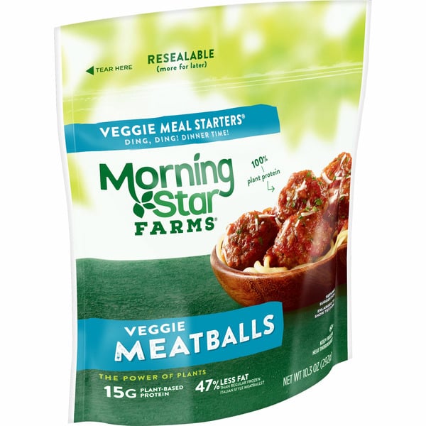 Frozen Vegan & Vegetarian MorningStar Farms Meal Starters Meatless Meatballs, Vegan Plant Based Protein, Frozen Meal, Original hero