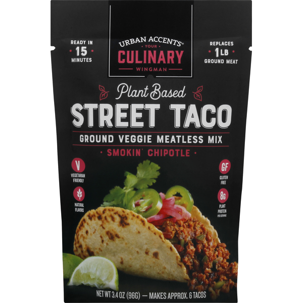 Frozen Vegan & Vegetarian Urban Accents Veggie Meatless Mix, Ground, Street Taco hero