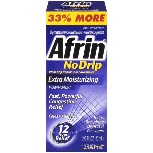 Cold, Flu & Allergy Afrin No Drip Extra Moisturizing Pump Mist Nasal Decongestant hero