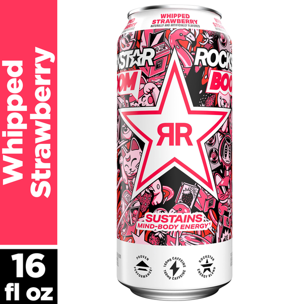 Energy & Sports Drinks Rockstar Boom, Whipped Strawberry hero