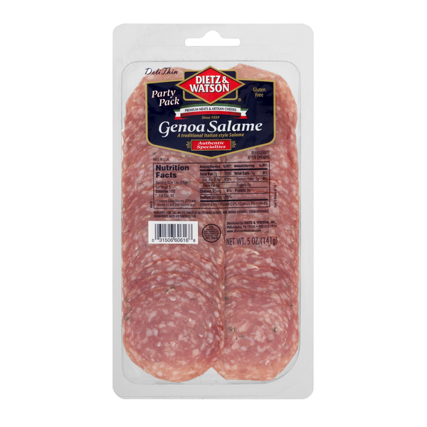 Lunch Meat Dietz & Watson Genoa Salame, Pre-Sliced hero