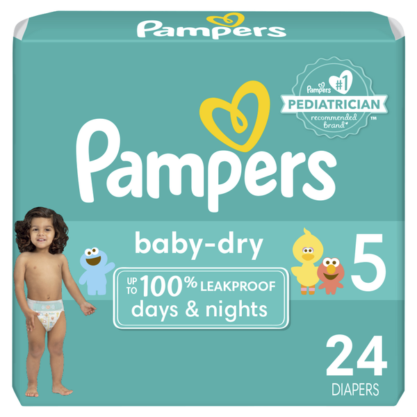 Baby Accessories Pampers Baby Dry Diapers, Size 5 (27+ lb) hero