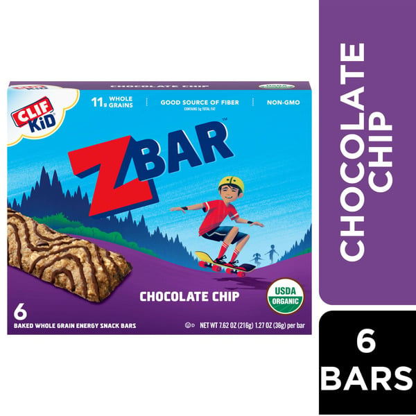 Protein, Energy & Granola Bars Zbar Chocolate Chip Organic Kids Snack Bars hero