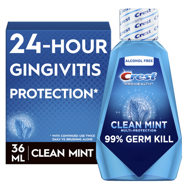 Oral Hygiene Crest Pro-Health Multi-Protection Alcohol Free Mouthwash, Clean Mint hero