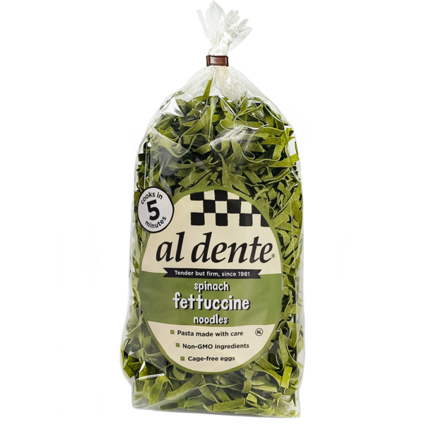 Dry Pasta Al Dente Spinach Fettuccine hero