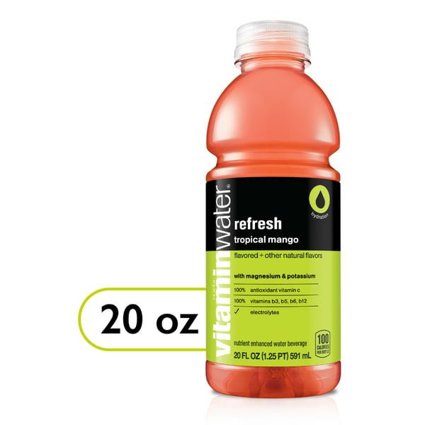 Water vitaminwater Refresh Electrolyte Enhanced Water W/ Vitamins, Tropical Mango Drink hero