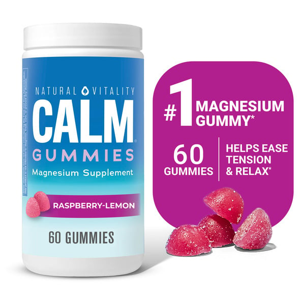 Vitamins & Supplements Natural Vitality CALM Raspberry Lemon Gummies Magnesium Citrate Supplement hero