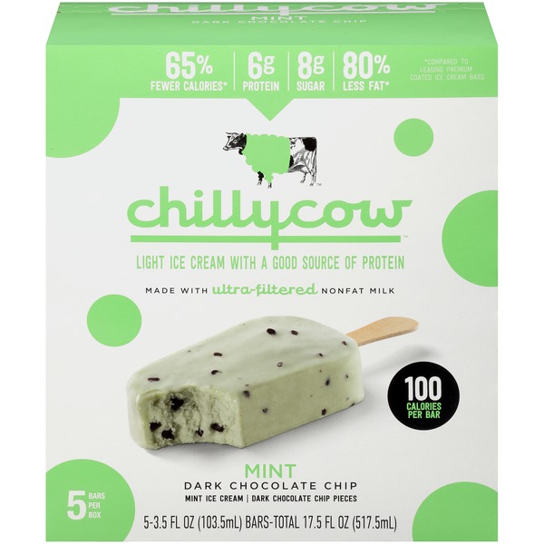 Ice Cream & Ice Chilly Cow Mint Dark Chocolate Chip Bar hero