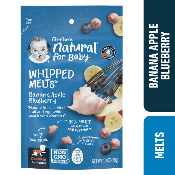 Baby Food & Formula Gerber Natural Whipped Melts Baby Snacks Banana Blueberry hero