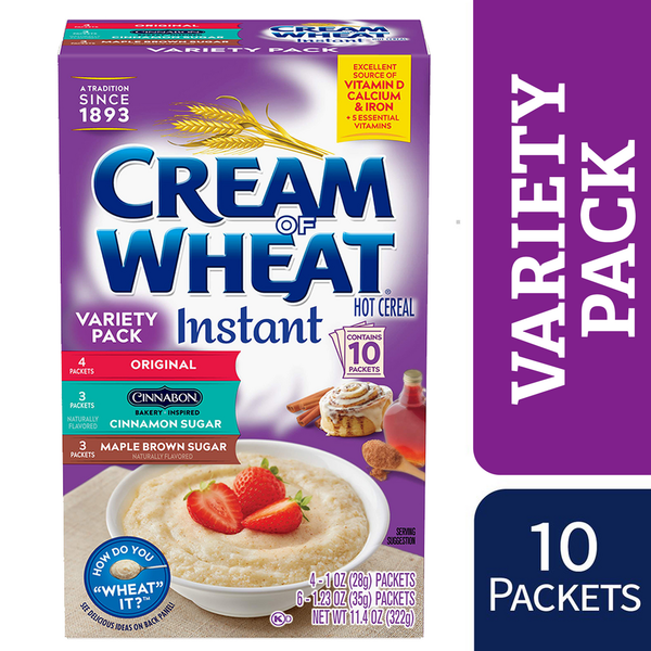 Hot Cereal & Pancake Mixes Cream of Wheat Original, Cinnabon and Maple Brown Sugar Hot Cereal Variety Pack hero