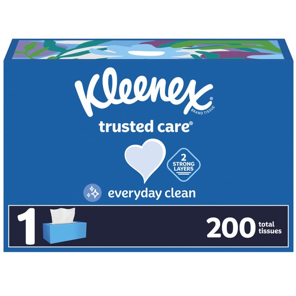 Kleenex Trusted Care Facial Tissues Flat Box 2 Ply hero