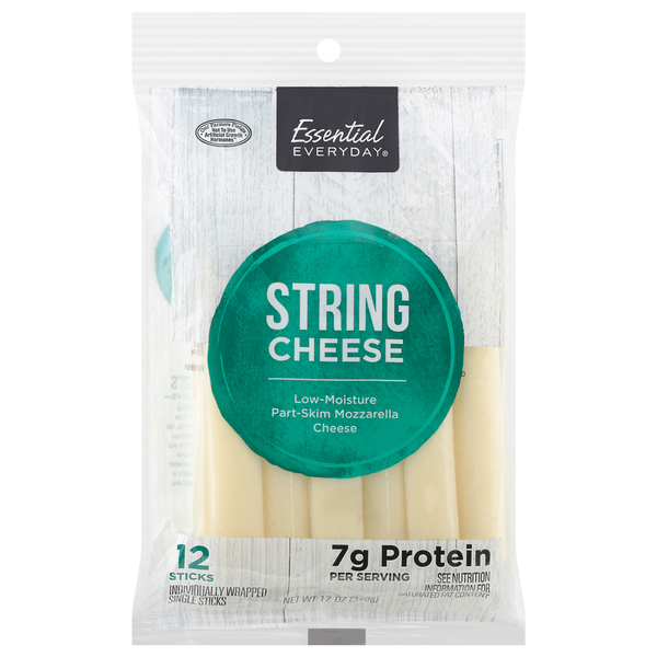 Packaged Cheese Essential Everyday String Cheese, Part-Skim, Mozzarella, Low-Moisture hero