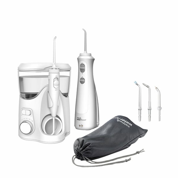 Oral Hygiene Waterpik and Cordless Pearl Water Flosser Combo Pack hero