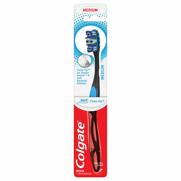 Oral Hygiene Colgate Advanced Medium Toothbrush with Floss Tip Bristles hero