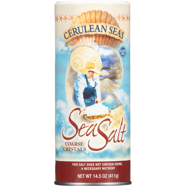 Spices & Seasonings Cerulean Seas Sea Salt, Coarse Crystals hero