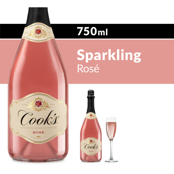 Specialty Wines & Champagnes Cook's California Champagne Sweet Rose Sparkling Wine Bottle hero