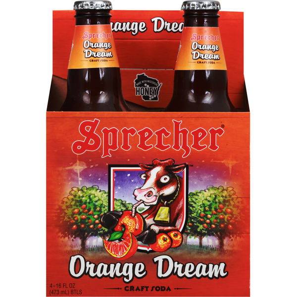 Soft Drinks Sprecher Craft Soda, Orange Dream hero