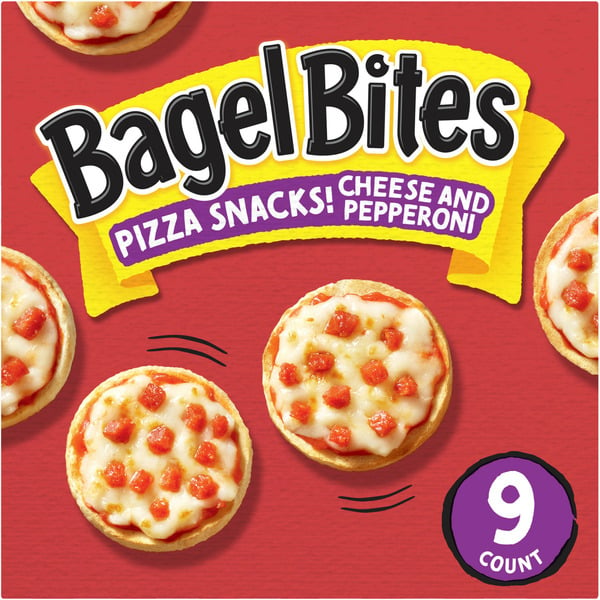 Frozen Foods Bagel Bites Cheese & Pepperoni Mini Pizza Bagel Frozen Food Snacks hero