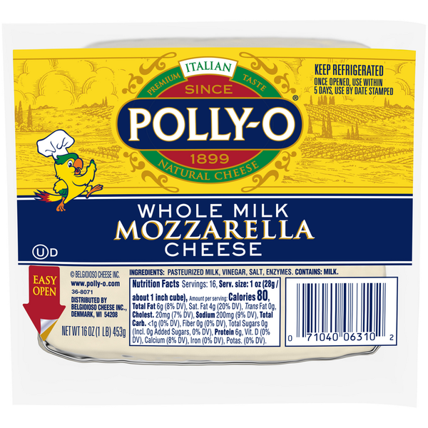 Packaged Cheese Polly-O Mozzarella Cheese Chunk with Whole Milk hero