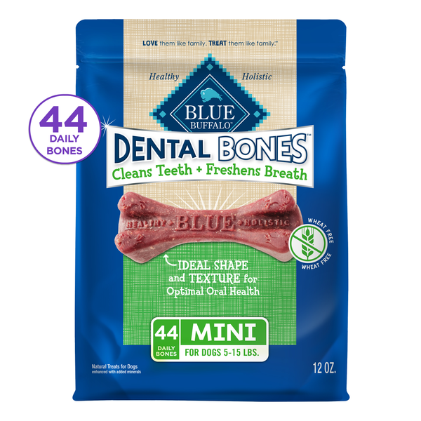 Dog Food & Care Blue Buffalo Dental Bones Natural Adult Dental Chew Dog Treats, Mini hero