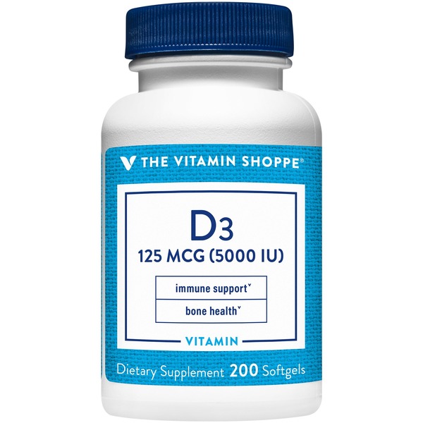 Vitamin D The Vitamin Shoppe Vitamin D3 5000 IU (200 Softgels) hero