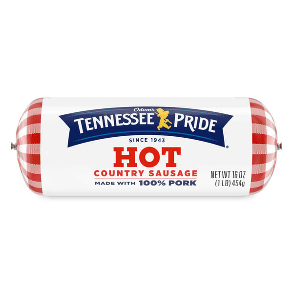 Hot Dogs, Bacon & Sausage Odom's Tennessee Pride Hot Sausage, Frozen Breakfast Sausage Roll hero