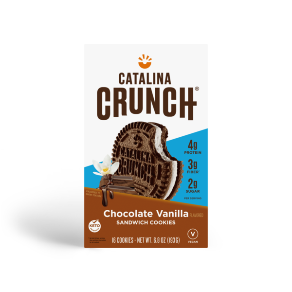 Cereal Catalina Crunch Chocolate Vanilla, Keto Sandwich Cookies hero