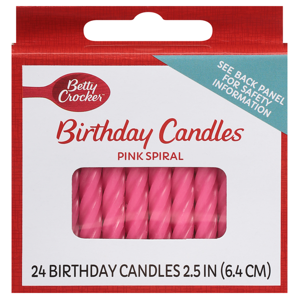 Baking Supplies & Decor Betty Crocker Birthday Candles, Pink Spiral, 2.5 Inch hero