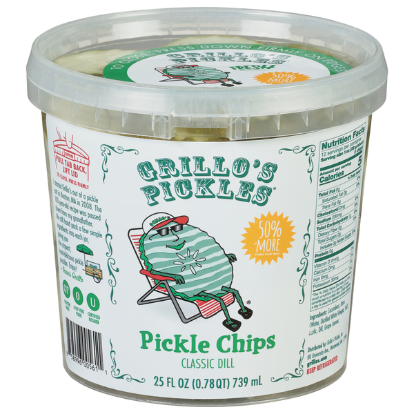 Chips & Pretzels Grillo's Pickles Pickle Chips, Classic Dill hero