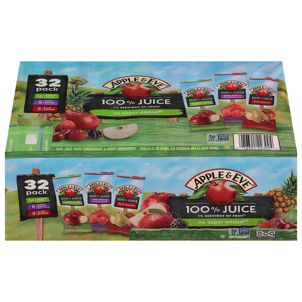 Juice & Nectars Apple & Eve 100% Juice, Apple/Very Berry/Fruit Punch hero