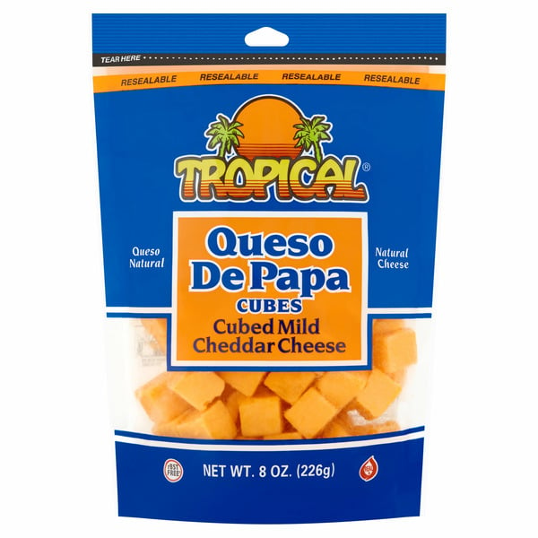 Tropical Queso De Papa Cubed Mild Cheddar Cheese hero