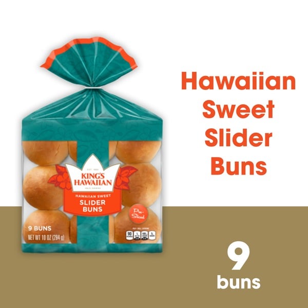 Buns & Rolls King's Hawaiian Original Hawaiian Sweet Pre-Sliced Slider Buns 9PK hero