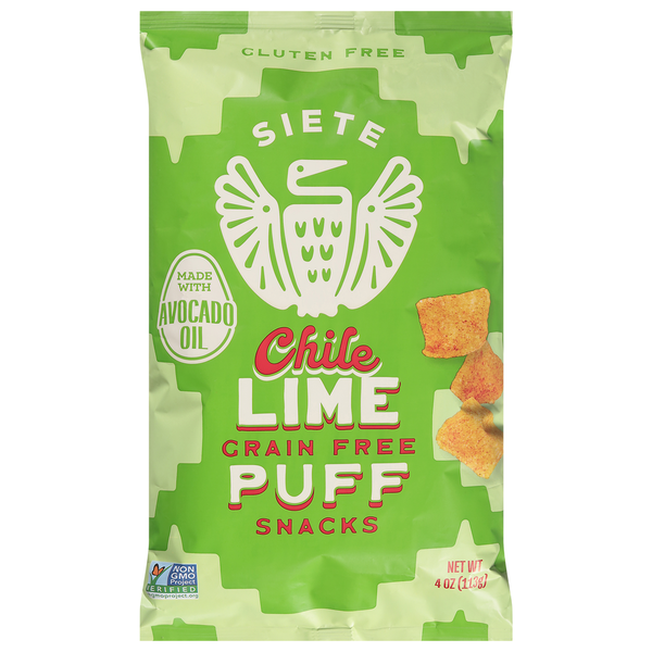 Chips & Pretzels Siete Puff Snacks, Grain Free, Chile Lime hero