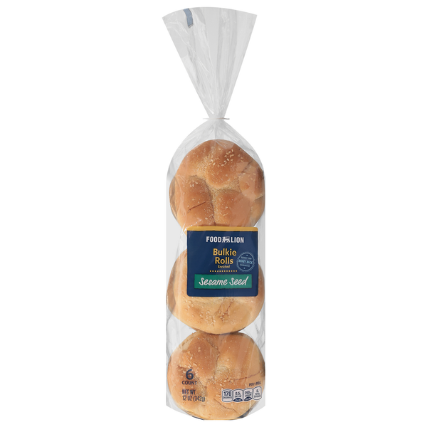 Bakery Bread & Rolls Food Lion Bulkie Rolls, Enriched, Sesame Seed hero