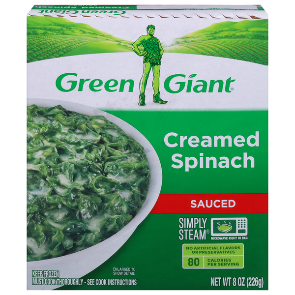 Frozen Produce Green Giant Creamed Spinach, Sauced hero