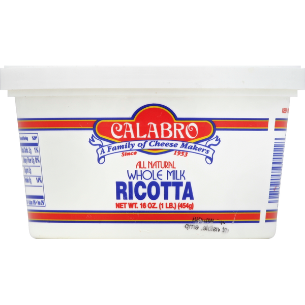 Other Creams & Cheeses Calabro Cheese Cheese, Whole Milk, Ricotta hero